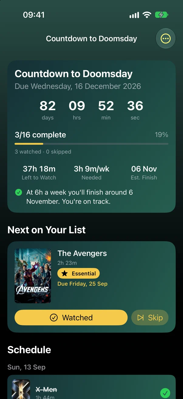 A plan counting down to Avengers: Doomsday