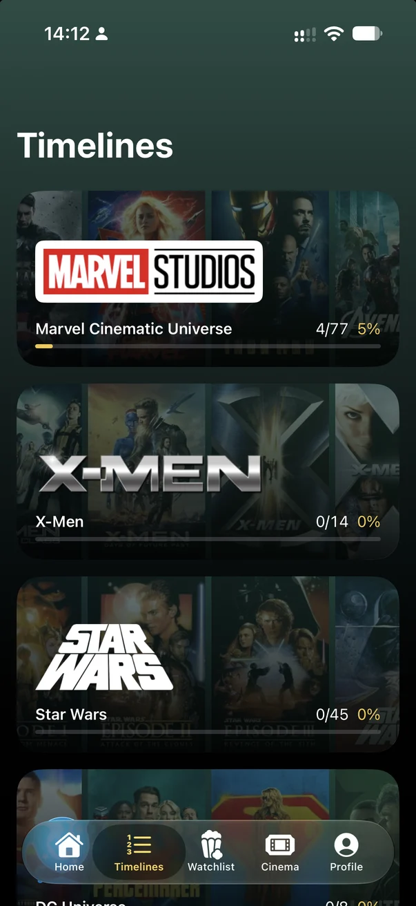 Timelines for Marvel, X-Men and Star Wars